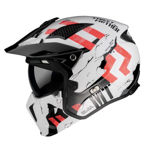 Casca MT Streetfighter SV Skull2020 A0 alb lucios  Alb lucios