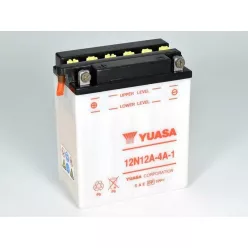   Baterie moto Yuasa 12N12A-4A-1 convențională fără electrolit, 12V 12,6Ah