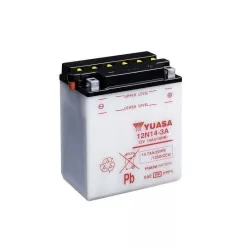  Baterie moto Yuasa 12N14-3A convențională fără electrolit, 12V 14,7Ah