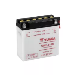   Baterie moto Yuasa 12N5-3B convențională fără electrolit, 12V 5Ah