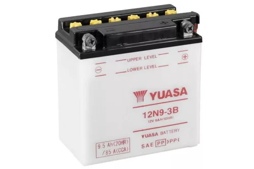 Baterie moto Yuasa 12N9-3B convențională fără electrolit, 12V 9,5Ah