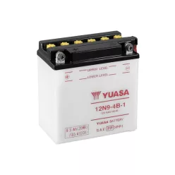   Baterie moto Yuasa 12N9-4B-1 convențională fără electrolit, 12V 9,5Ah