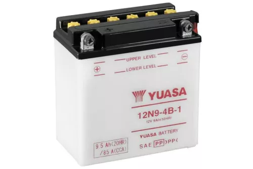 Baterie moto Yuasa 12N9-4B-1 convențională fără electrolit, 12V 9,5Ah