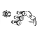 Key kit + 3 roșu-key cylinders SHAD pentru SH26, SH29, SH33, SH34, SH39, SH40, SH44, SH45, SH46, SH47, SH35, SH23