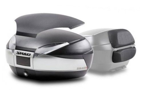 Top case SHAD SH48 D0B48406R New Titanium with backrest, carbon cover and PREMIUM SMART lock