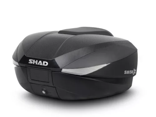 Top case SHAD SH58X D0B58206B Carbon (expandable concept) with PREMIUM lock and backrest