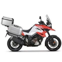   Set complet de cutii de aluminiu SHAD TERRA, 37L cutie centrala  si 47L / 47L cutii laterale, incluzand kit montaj si placa SHAD SUZUKI DL 1000 V-Strom/ DL 1050 V-Strom