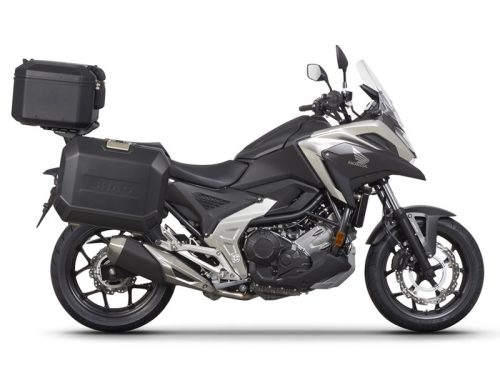 Set complet de cutii de aluminiu SHAD TERRA NEGRU, 37L cutie centrala si 36L / 36L cutii laterale, incluzand kit montaj si placa SHAD HONDA NC 750 X 2021-