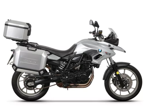 Set complet de cutii aluminiu SHAD TERRA, 48L cutie centrala si 36L / 47L cutii laterale, incluzand set de montaj si placa SHAD BMW F 650 GS/ F 700 GS/ F 800 GS