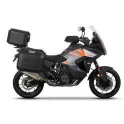   Set complet negru aluminiu cutii SHAD TERRA, 48L topcase + 36L laterală stânga cutie / 47L laterală dreapta cutie, inclusiv kit de prindere și placă SHAD KTM Super Adventure 1290 (R, S)