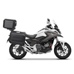   Set complet de cutii de aluminiu SHAD TERRA NEGRU, 48L cutie centrala si 36L / 36L cutii laterale, incluzand kit de montaj si placa SHAD HONDA NC 750 X