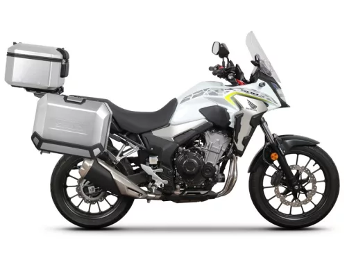 Set complet de cutii de aluminiu SHAD TERRA, 48L cutie centrala si 47L / 47L cutii laterale, incluzand kit montaj si placa SHAD HONDA CB 500 X