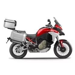   Set complet de cutii de aluminiu SHAD TERRA, 48L cutie centrala  si  47L / 47L cutii laterale, incluzand kit montaj si placa SHAD Ducati Multistrada 1200 V4