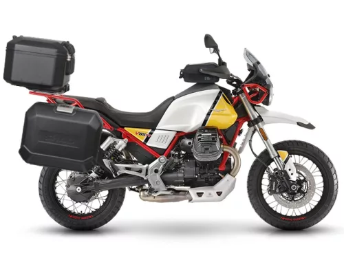 Set complet cutii aluminiu Shad Terra, 48L topcase 36L / 47L cutii laterale,include placa si kit montare SHAD MOTO GUZZI V 85 TT