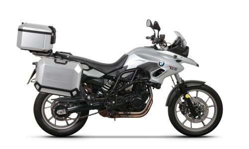 Complete set of aluminum cases SHAD TERRA, 55L topcase + 36L / 47L side cases, including mounting kit and plate SHAD BMW F 650 GS / F 700 GS/ F 800 GS (2008 - 2018)