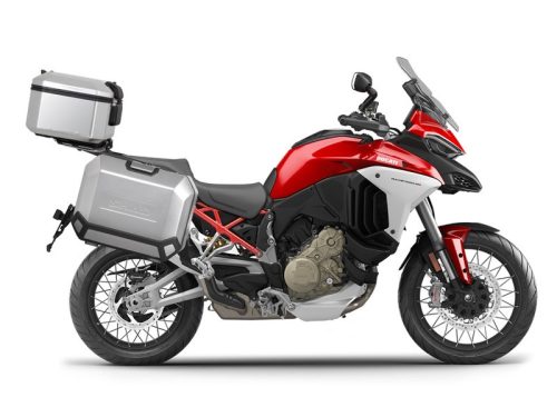 Complete set of aluminum cases SHAD TERRA, 55L topcase + 36L / 47L side cases, including mounting kit and plate SHAD Ducati Multistrada 1200 V4