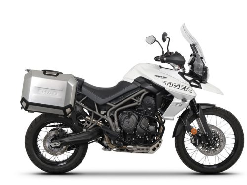 Set complet de cutii laterale de aluminiu, SHAD TERRA, 36L / 47L, incluzand kit de montaj SHAD TRIUMPH Tiger 800