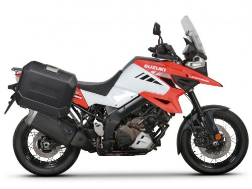 Set complet de cutii de aluminiu 47L / 47L SHAD TERRA NEGRU, incluzand kit montaj SHAD SUZUKI DL 1000 V-Strom/ DL 1050 V-Strom