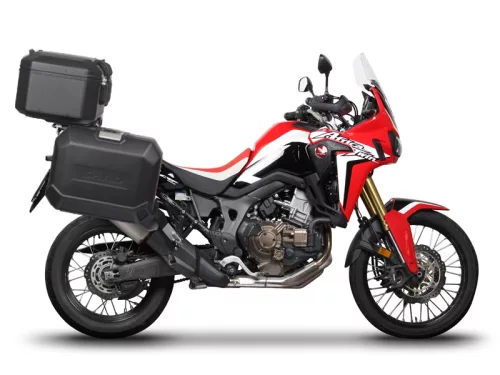 Set complet cutii aluminiu laterale, 36L / 47L SHAD TERRA NEGRU, include kit montare SHAD HONDA CRF 1100 Africa Twin