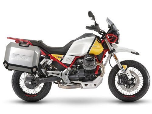 Set complet de cutii laterale de aluminiu, SHAD TERRA, 36L / 47L, incluzand kit de montaj SHAD MOTO GUZZI V 85 TT