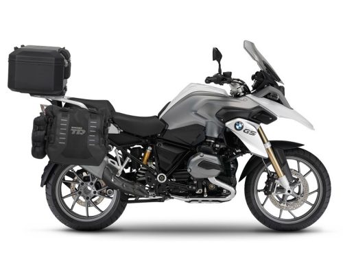 Complete set of SHAD TERRA TR40 adventure saddlebags and SHAD TERRA BLACK aluminium 37L topcase, including mounting kit SHAD BMW R 1200 GS Adventure/ R 1250 GS Adventure