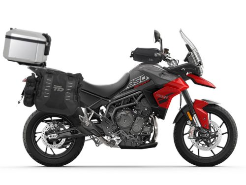 Complete set of SHAD TERRA TR40 adventure saddlebags and SHAD TERRA aluminium 37L topcase, including mounting kit SHAD TRIUMPH Tiger 900