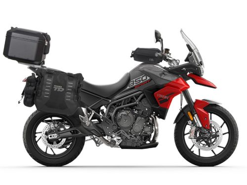 Complete set of SHAD TERRA TR40 adventure saddlebags and SHAD TERRA BLACK aluminium 37L topcase, including mounting kit SHAD TRIUMPH Tiger 900
