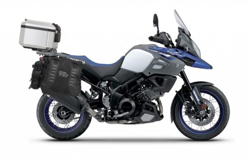 Complete set of SHAD TERRA TR40 adventure saddlebags and SHAD TERRA aluminium 37L topcase, including mounting kit SHAD SUZUKI DL 650 V-Strom