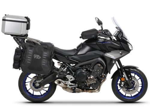 Complete set of SHAD TERRA TR40 adventure saddlebags and SHAD TERRA aluminium 37L topcase, including mounting kit SHAD YAMAHA MT-09 Tracer / Tracer 900