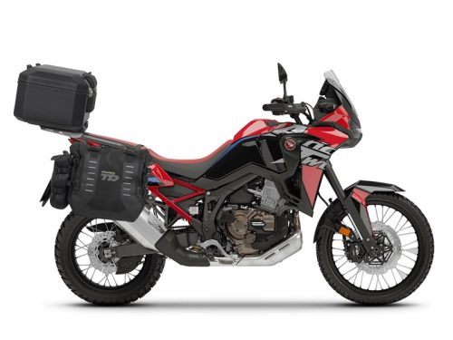 Complete set of SHAD TERRA TR40 adventure saddlebags and SHAD TERRA BLACK aluminium 37L topcase, including mounting kit SHAD HONDA CRF 1100 Africa Twin