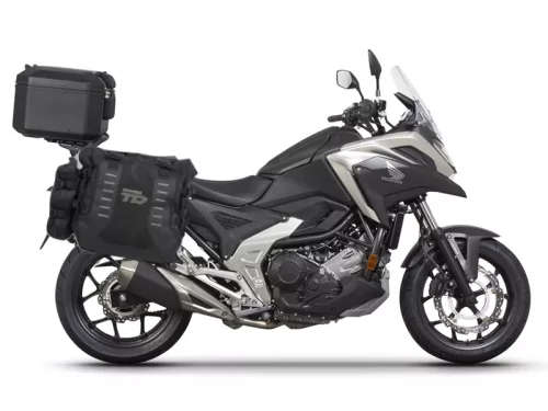 Complete set of SHAD TERRA TR40 adventure saddlebags and SHAD TERRA BLACK aluminium 37L topcase, including mounting kit SHAD HONDA NX 750 X 2021-