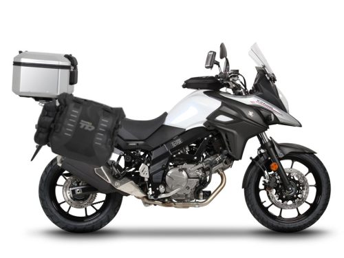 Complete set of SHAD TERRA TR40 adventure saddlebags and SHAD TERRA aluminium 37L topcase, including mounting kit SHAD SUZUKI DL 650 V-Strom