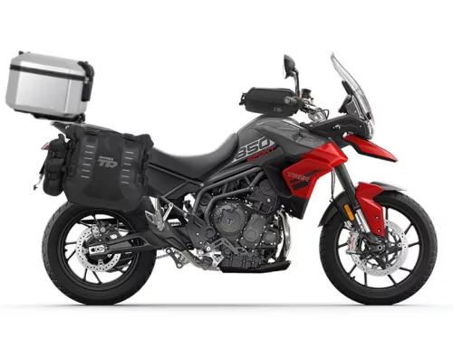 Set complet de genti laterale adventure SHAD TERRA TR40 si topcase din aluminiu SHAD TERRA 48L, incluzand kitul de montaj SHAD TRIUMPH Tiger 900