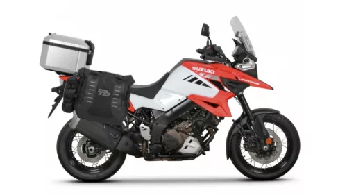 Set complet de genti laterale adventure SHAD TERRA TR40 si topcase din aluminiu SHAD TERRA 48L, incluzand kitul de montaj SHAD SUZUKI DL 1000 V-Strom/ DL 1050 V-Strom
