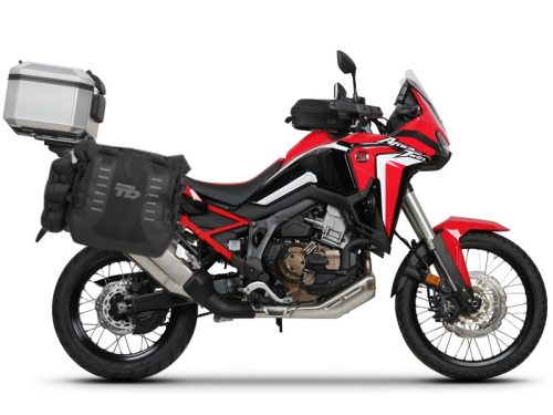 Complete set of SHAD TERRA TR40 adventure saddlebags and SHAD TERRA aluminium 48L topcase, including mounting kit SHAD HONDA CRF 1100 Africa Twin