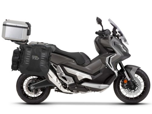 Complete set of SHAD TERRA TR40 adventure saddlebags and SHAD TERRA aluminium 48L topcase, including mounting kit SHAD HONDA X-ADV 750