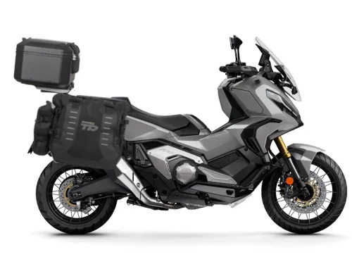 Set complet de genti laterale adventure SHAD TERRA TR40 si topcase din aluminiu SHAD TERRA negru 48L, incluzand kitul de montaj SHAD SUZUKI DL 1000 V-Strom/ DL 1050 V-Strom