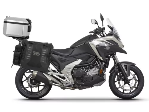 Complete set of SHAD TERRA TR40 adventure saddlebags and SHAD TERRA aluminium 48L topcase, including mounting kit SHAD HONDA NX 750 X 2021-