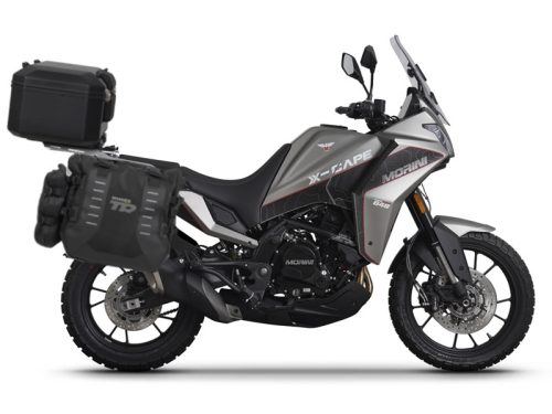 Complete set of SHAD TERRA TR40 adventure saddlebags and SHAD TERRA BLACK aluminium 48L topcase, including mounting kit SHAD Moto Morini X-Cape 649