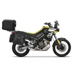   Complete set of SHAD TERRA TR40 adventure saddlebags and SHAD TERRA BLACK aluminium 48L topcase, including mounting kit SHAD Aprilia Tuareg 660