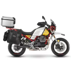   Set complet de genti laterale adventure SHAD TERRA TR40 si topcase din aluminiu SHAD TERRA 48L, incluzand kitul de montaj SHAD MOTO GUZZI V 85 TT