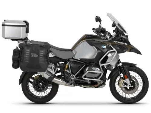 Set complet de genti laterale adventure SHAD TERRA TR40 si topcase din aluminiu SHAD TERRA 55L, incluzand kitul de montaj SHAD BMW R 1200 GS Adventure/ R 1250 GS Adventure