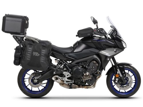 Complete set of SHAD TERRA TR40 adventure saddlebags and SHAD TERRA BLACK aluminium 55L topcase, including mounting kit SHAD YAMAHA MT-09 Tracer / Tracer 900