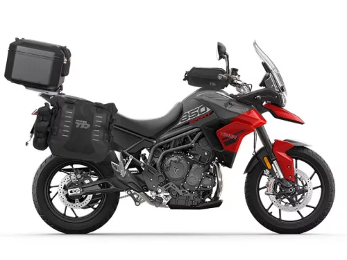 Set complet SHAD TERRA TR40 adventure saddlebags și SHAD TERRA negru aluminium 55L topcase, inclusiv kit de prindere SHAD TRIUMPH Tiger 900