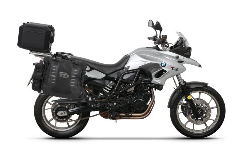 Complete set of SHAD TERRA TR40 adventure saddlebags and SHAD TERRA BLACK aluminium 55L topcase, including mounting kit SHAD BMW F 650 GS/ F 700 GS/ F 800 GS