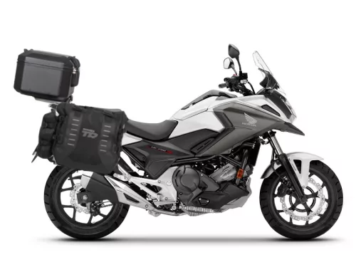 Complete set of SHAD TERRA TR40 adventure saddlebags and SHAD TERRA BLACK aluminium 55L topcase, including mounting kit SHAD HONDA NC 750 X