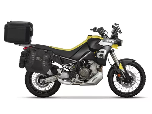 Set complet SHAD TERRA TR40 adventure saddlebags și SHAD TERRA negru aluminium 55L topcase, inclusiv kit de prindere SHAD Aprilia Tuareg 660