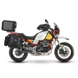   Set complet SHAD TERRA TR40 adventure saddlebags și SHAD TERRA negru aluminium 55L topcase, inclusiv kit de prindere SHAD MOTO GUZZI V 85 TT