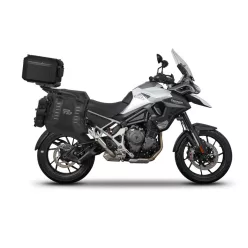   Set complet de genti laterale adventure SHAD TERRA TR40 si topcase din aluminiu SHAD TERRA TR55 PURE negru, incluzand kitul de montaj SHAD TRIUMPH TIGER 1200 GT/RALLY