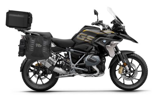 Set of SHAD TERRA TR40 adventure saddlebags and SHAD TERRA aluminium top case TR55 PURE BLACK, including mounting kit SHAD BMW R1250GS ADVENTURE